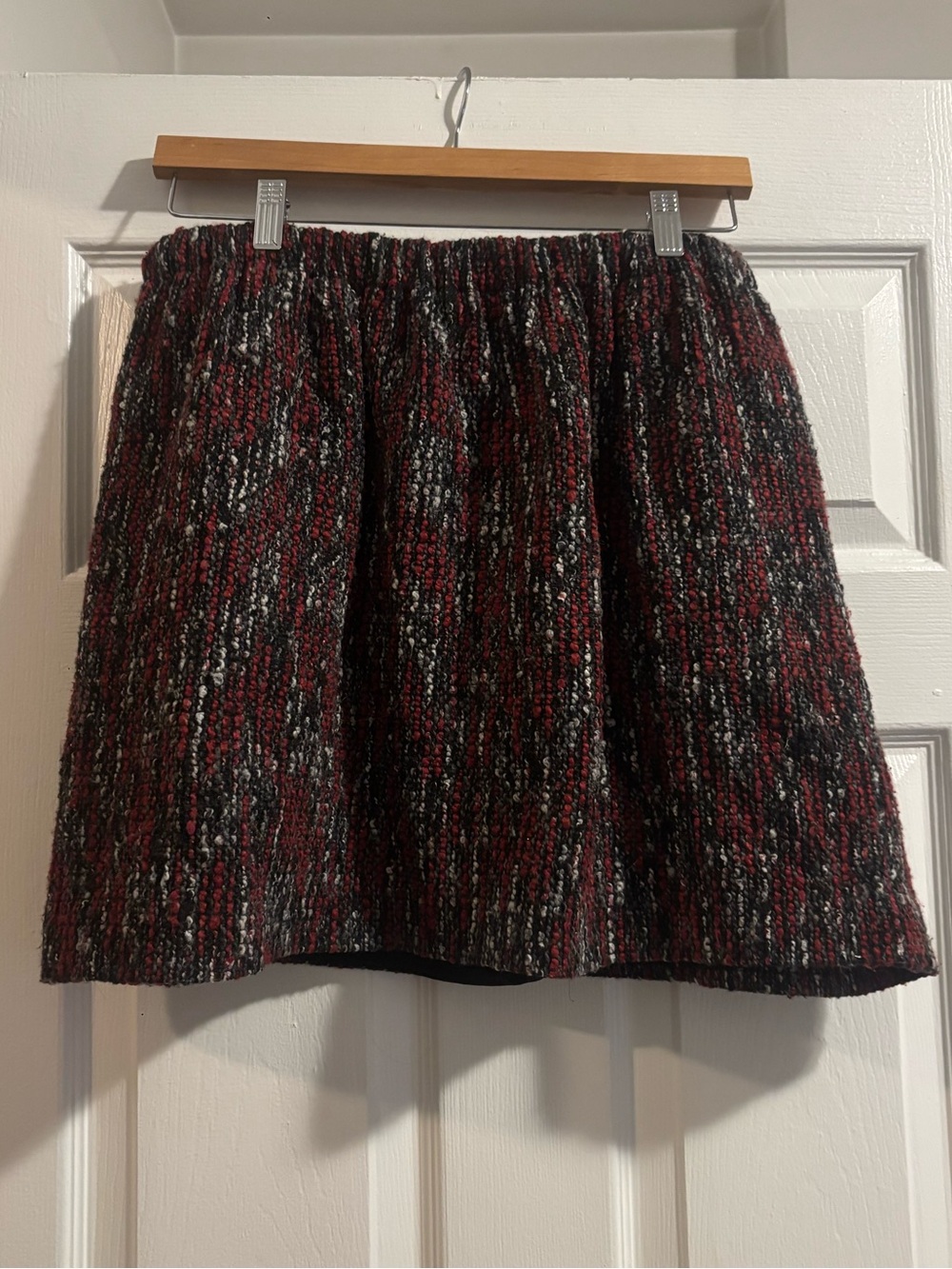 Joe Fresh Red and Black Tweed Mini Skirt